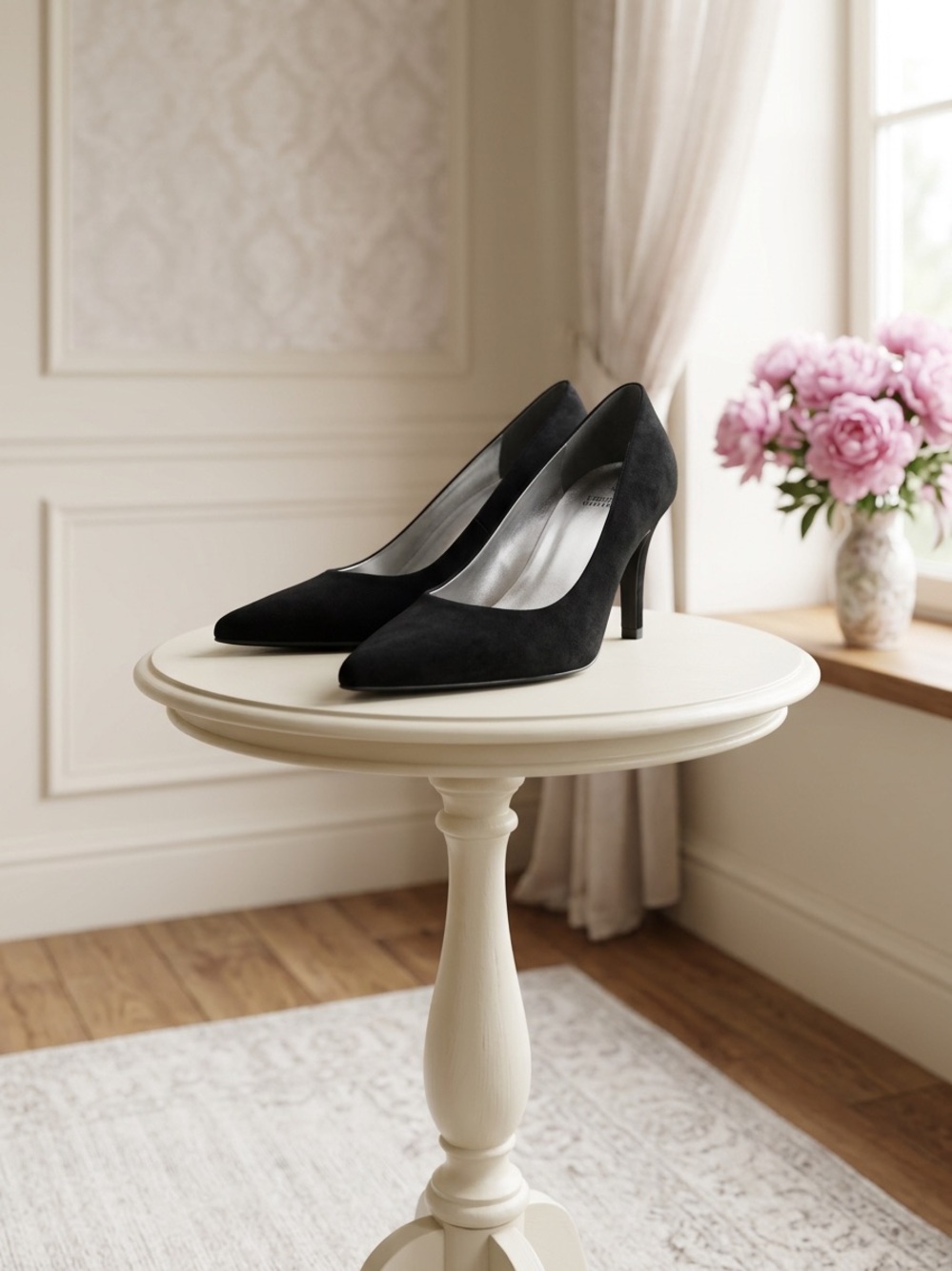 Stuart Weitzman Black Suede 75 Pump